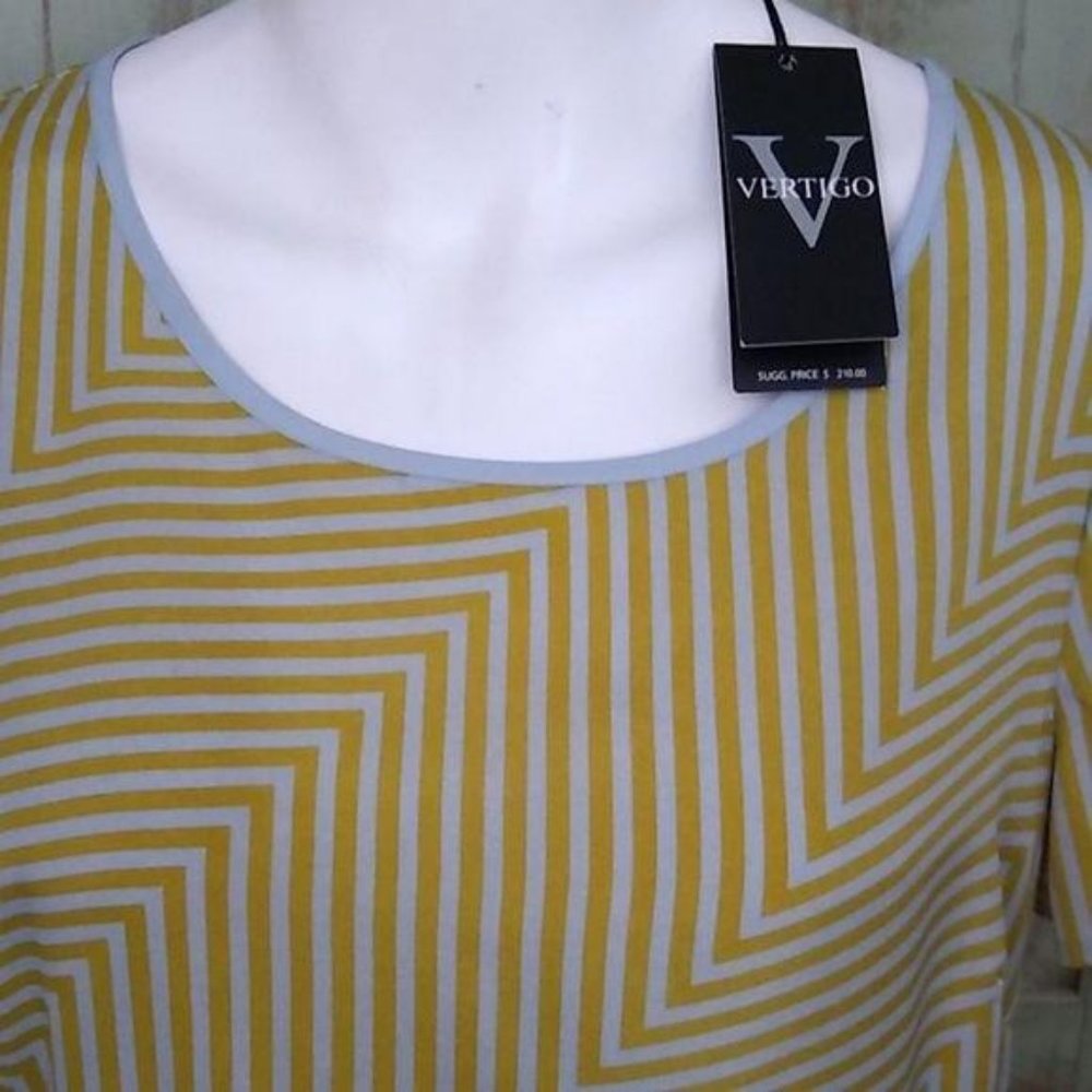 Vertigo Dress Asymmetrical Green Blue Womens Large - Picture 2 of 8